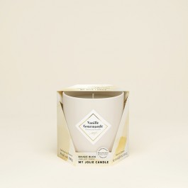 mjc ジュエリーキャンドル180g　ザー・エッセンシャル バニラグルメ ビーズベージュ　ゴールドブレスレット　vanille gourmande-BEIGE RESIN-GOLD BRACELET